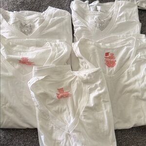 Hanes White V-Neck Tee Bundle - Set of Five